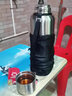 保溫杯男生女大容量316不銹鋼茶水分離杯子水杯泡茶水分離杯 鋼本色1500ml-送杯套-智能顯溫 曬單實(shí)拍圖
