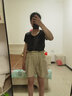 唐獅夏裝女休閑褲中短褲褲子女 烘焙咖 M 曬單實(shí)拍圖
