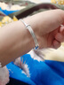 中國黃金（CHINA GOLD）銀手鐲足銀999女生純銀鐲子女款正品實(shí)心銀飾品生日禮物送女朋友 【20g】滿(mǎn)天星+中金玫瑰禮盒 曬單實(shí)拍圖