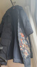 漁漁女裝羽絨服女款國潮復古刺繡花白鴨絨帶帽長(cháng)外套FGFD5042 群青 XXL 曬單實(shí)拍圖
