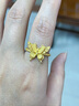 周大福金絲羽蝶蝴蝶黃金戒指女足金首飾(工費:560計價)EOF1373 15號 足金 約4.75g 曬單實拍圖