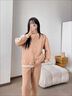 浪莎（LangSha）睡衣女生秋冬加厚純棉夾層長(cháng)袖家居服冬天空氣棉保暖夾棉兩件套裝 MFT-15002 2XL 女175(150-170斤) 曬單實(shí)拍圖