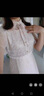 她芙（tafu）品牌女裝法式小香風連衣裙女2025夏季新款網(wǎng)紗拼接收腰顯瘦A字裙 杏色 L 曬單實拍圖