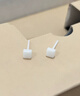 Lnieer生物瓷養耳洞耳釘女隱形睡覺(jué)不用摘男小眾陶瓷養耳棒防堵針耳飾 白色小方塊耳釘【真生物瓷】 曬單實(shí)拍圖
