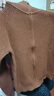 啄木鳥高領(lǐng)春秋針織開衫女寬松拉鏈純色長(zhǎng)袖毛衣外套加厚外搭打底衫新款 焦糖 2XL 曬單實(shí)拍圖