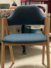 家逸 实木椅子餐椅休闲椅电脑椅办公椅咖啡椅北欧创意布艺凳子家用 灰色+原木色（2把装）【整装】 实拍图