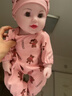 貝倍馨仿真嬰兒娃娃安撫軟硅膠會說話的洋娃娃玩偶女孩玩具生日禮物 粉色小熊（軟膠可洗澡） 【3D仿真眼】30厘米-237聲 曬單實(shí)拍圖