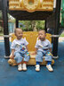 A 21 FUNB男孩衣服幼童2歲夏季3短袖長(zhǎng)褲男寶寶T恤小童恐龍嬰幼兒童男套裝4 白色鴨子·上衣＋休閑褲（非牛仔） 100 【建議身高86-95厘米 曬單實(shí)拍圖