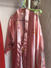 晗諾逸夏季仿真絲綢睡衣女長(cháng)袖薄款性感吊帶睡裙睡袍兩件套裝春秋家居服 2052酒紅色 L 曬單實(shí)拍圖