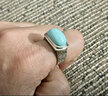 靈松湖北天然原礦綠松石戒指男士戒指925銀戒子活扣GMJZ-2 96號男戒 曬單實(shí)拍圖