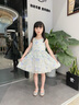 IVY HOUSE常春藤兒童裝女童2024夏新款  印花雪紡法式印花吊帶公主裙連衣裙 彩圖（（附贈肩飾*2）） 120cm 曬單實(shí)拍圖