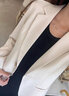 簡蜓米白色西裝外套女春秋2025秋季新款高級感女士休閑小個子秋款西服 米白色西裝 M（90-99斤） 曬單實(shí)拍圖