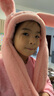 茵向小兔子耳朵會(huì )動(dòng)兒童帽子冬季女孩男童毛絨圍巾連帽一體防風(fēng)雷鋒帽 粉色 均碼（適合2-8歲的寶寶） 曬單實(shí)拍圖
