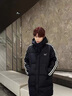 361°中長款羽絨棉服男女同款冬季情侶潮流休閑連帽過膝棉衣保暖棉襖子 超級黑 XL 曬單實拍圖