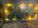 优益贝婴儿手足印相框新生的宝宝手脚印泥创意满月百天一周岁礼物 双手双脚款：海洋蓝 实拍图