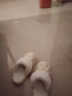 IQGD 棉拖鞋女简约百搭加绒保暖半包跟情侣防滑耐磨室内家用居家卧室 白色 40-41  实拍图