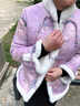 俞兆林媽媽裝外套加絨棉衣新中式國風(fēng)棉襖中老年女裝冬裝仿麋鹿皮棉衣服 紫桃花 2XL 【110-120斤】 曬單實拍圖