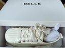 百麗（Belle）周雨彤同款棉花糖膨膨一字拖女外穿拖鞋B2U1DBT4 【周雨彤同款】奶油雪頂 36 (230mm) 曬單實(shí)拍圖