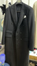 SKARO【含羊絨&手工米蘭眼】西裝領(lǐng)大衣男士雙排扣長(cháng)款羊毛呢外套 黑色SKO311 XL (50) 曬單實(shí)拍圖
