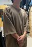 【肥仔250斤超大6XL】胖子短袖T恤男夏季寬松加肥大碼oversize上衣ins潮牌半袖體恤男裝 咖啡色 3XL 曬單實拍圖