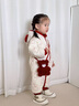 班喜迪嬰兒衣服秋冬裝女寶寶連體衣過年拜年服加厚小月齡冬季新年外出服 米色 80cm 曬單實拍圖