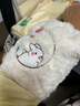帝行玫瑰絨毛袖套女秋冬新款保暖防污手袖辦公室上班羽絨服防臟套袖頭 玫瑰兔【白】一雙 曬單實拍圖