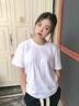 QGF重磅純棉短袖T恤女夏季寬松純色簡(jiǎn)約厚實(shí)半袖衫體恤透氣吸汗上衣 白色 2XL 曬單實(shí)拍圖