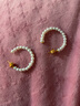 TOUS  桃絲熊Gloss系列 珍珠耳飾耳環(huán)耳釘女生日禮物女禮情侶禮物疊戴 金色 曬單實拍圖