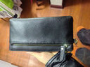 袋鼠（KANGAROO）頭層牛皮手拿包女士長(cháng)款大容量手機包新款便攜收納拉鏈小手包錢(qián)包 黑色 曬單實(shí)拍圖