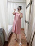 金安雅孕婦裝連衣裙2025夏款時(shí)尚氣質(zhì)寬松中長(cháng)款外出韓版遮肚裙子孕婦裝 藕粉色(柔軟莫代爾面料) M 曬單實(shí)拍圖