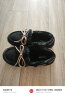 斯凯奇（Skechers）秋冬季豆豆鞋女毛绒一脚蹬乐福鞋平底棉鞋女32782 BLK黑色 37  实拍图