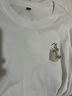 真維斯（Jeanswest）白色打底衫男2025新款春秋重磅純棉內搭上衣學(xué)生圓領(lǐng)長(cháng)袖T恤男士 白色(z嗨皮熊仔胸標) 2XL (185) (體重160-180斤) 曬單實(shí)拍圖