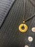 老廟黃金吊墜古法金經(jīng)文平安扣掛墜男女情侶款編繩項鏈送長(cháng)輩禮物 約：15.9g 曬單實(shí)拍圖