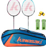 川崎（KAWASAKI）羽毛球拍双拍超轻碳素对拍KC-079已穿线紫青双色含大包两桶球 实拍图