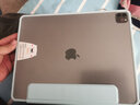堡立 ipadpro保護殼套蘋(píng)果平板Air5透明磁吸帶筆槽亞克力三折全包防摔硅膠硬殼軟邊框保護套11英寸7代 天云藍 適用iPadPro12.9寸（20/21/22款） 曬單實(shí)拍圖