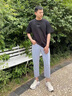 MASFANY微喇牛仔褲男秋冬季百搭潮流高街修身加絨直筒褲寬松毛邊休閑褲子 NYQ02淺藍 XL 曬單實拍圖