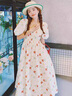 拉夏貝爾（La Chapelle）短袖雪紡連衣裙女裝2025年夏季新款時(shí)尚中長(cháng)款法式小個(gè)子夏天裙子 圖片色 M 曬單實(shí)拍圖