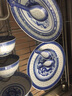 瑾睿茗瓷56頭老式青花玲瓏碗盤勺套裝餐具微波爐適用中國風懷舊碗盤 老式青花玲瓏56頭套裝餐具 曬單實拍圖