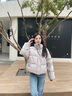 Calvin KleinJeans【防水】秋冬女士ck休閑絨領立領鴨絨羽絨服外套J224788 PEE-鉛灰 S 曬單實拍圖