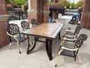 莫 家戶(hù)外露天陽(yáng)臺桌椅鑄鋁桌椅庭院室外花園家具別墅休閑桌椅組合 8+1【配184cm鋁雙框瓷磚長(cháng)桌】 曬單實(shí)拍圖
