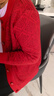 恒源祥老年人秋冬裝女毛衣奶奶媽媽60-70歲羊毛衫開衫老人衣服裝80外套 紅色 2XL (170) 曬單實(shí)拍圖