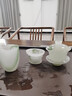 古德窯 高檔琉璃茶具套裝玻璃白玉瓷泡茶器蓋碗功夫茶杯家用客廳辦公室禮品盒裝 墨染琉璃-綠色《蓋碗+公杯+6個(gè)杯+茶漏組合》禮盒 曬單實(shí)拍圖