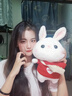 嘉百利 兔年吉祥物小白兔毛絨玩具抱枕公仔仿真趴趴小兔子玩偶小號娃娃女孩睡覺(jué)生日禮物女生送女友 紅love毛衣+白包 30厘米 曬單實(shí)拍圖