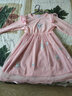 忻悅晴女童連衣裙2024春秋新款時(shí)尚女寶寶洋氣愛(ài)莎公主裙兒童網(wǎng)紗裙子潮 粉色 130cm 曬單實(shí)拍圖