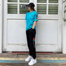 抹茶清歌 夏季短袖運(yùn)動(dòng)套裝女休閑套裝女T恤長(zhǎng)褲套裝春秋運(yùn)動(dòng)套裝兩件套大碼女裝運(yùn)動(dòng)服跑步居家服套裝 短袖藍(lán)色 L 曬單實(shí)拍圖