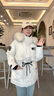 波司登（BOSIDENG）【反季】極寒羽絨服鵝絨楊紫同款女款短款連帽大毛領(lǐng)新國標(biāo)外套 冰花咖9BM4 XS 155/80A 體重約110以內(nèi) 曬單實(shí)拍圖