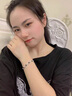 迪梵倫手鏈女情人節(jié)生日禮物送女友老婆四葉草鑲嵌黑瑪瑙石時尚飾品 【免費刻字】四葉草白金色手鏈 曬單實拍圖
