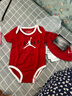 NIKE JORDAN 耐克AJ童裝新生兒連身衣+漁夫帽2件裝嬰幼童短袖爬服 杰斯特紅 66cm 0/6M 曬單實(shí)拍圖