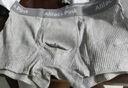 Zackwear 男士?jī)?nèi)褲男平角褲舒適透氣四角褲條紋日系潮流個(gè)性褲頭 淺灰+深灰+藏青 3條裝 XXL 曬單實(shí)拍圖