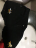 牛八方（NIUBAFANG）夏季薄款潮男蜜蜂刺繡牛仔褲男韓版修身彈力小腳褲黑色繡花褲子男 黑色彩色蜜蜂 34 碼(兩尺七) 曬單實拍圖